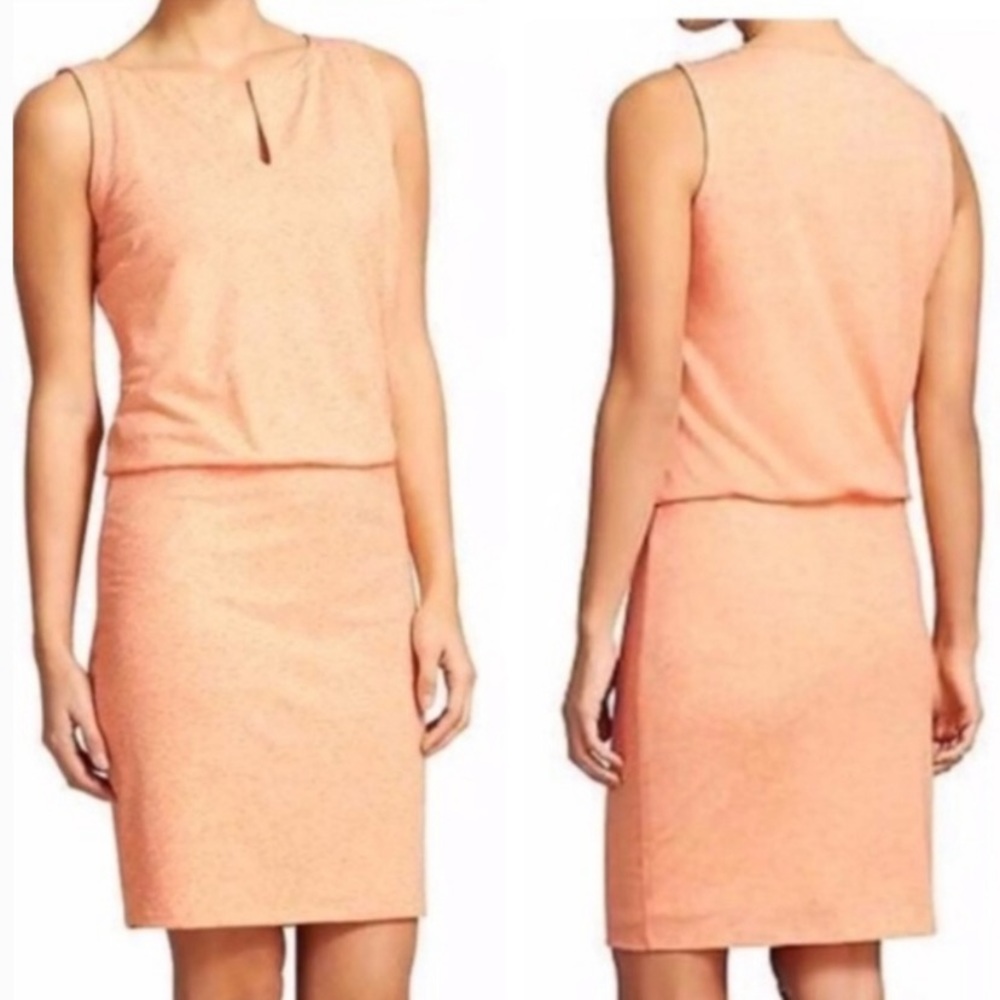 Athleta Peach Sleeveless Blouson Sheath Dress